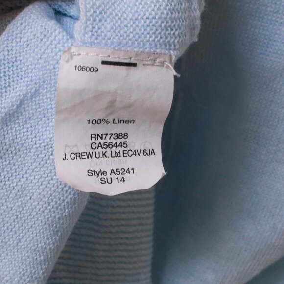 J.Crew Baby Blue V-Neck 100% Linen Sweater Size XXS - Picture 6 of 6